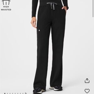 Figs Black High-Waisted Wide Leg Isabel Pants